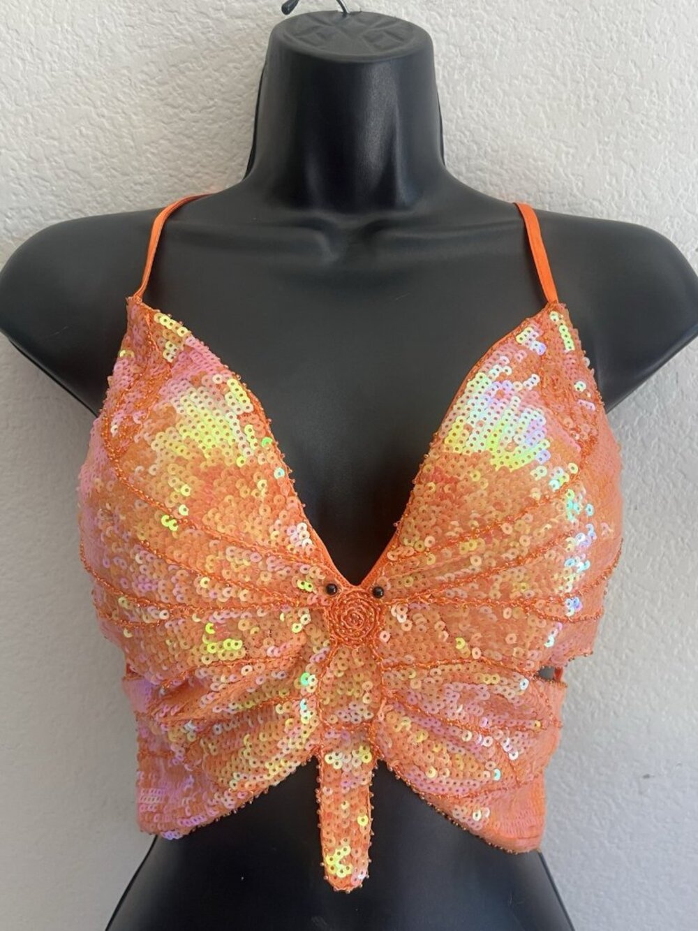 vtg y2k 90's Rue21 sequin butterfly top mermaid fairycore one sz - Picture 8 of 11